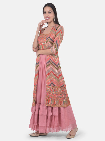 Neeru's Onion Color Georgette Fabric Suit-Fusion