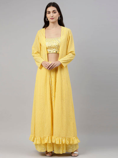 Neeru's Yellow Color Georgette Fabric Suit-Fusion