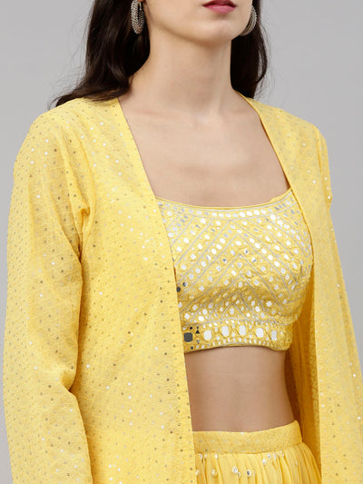 Neeru's Yellow Color Georgette Fabric Suit-Fusion