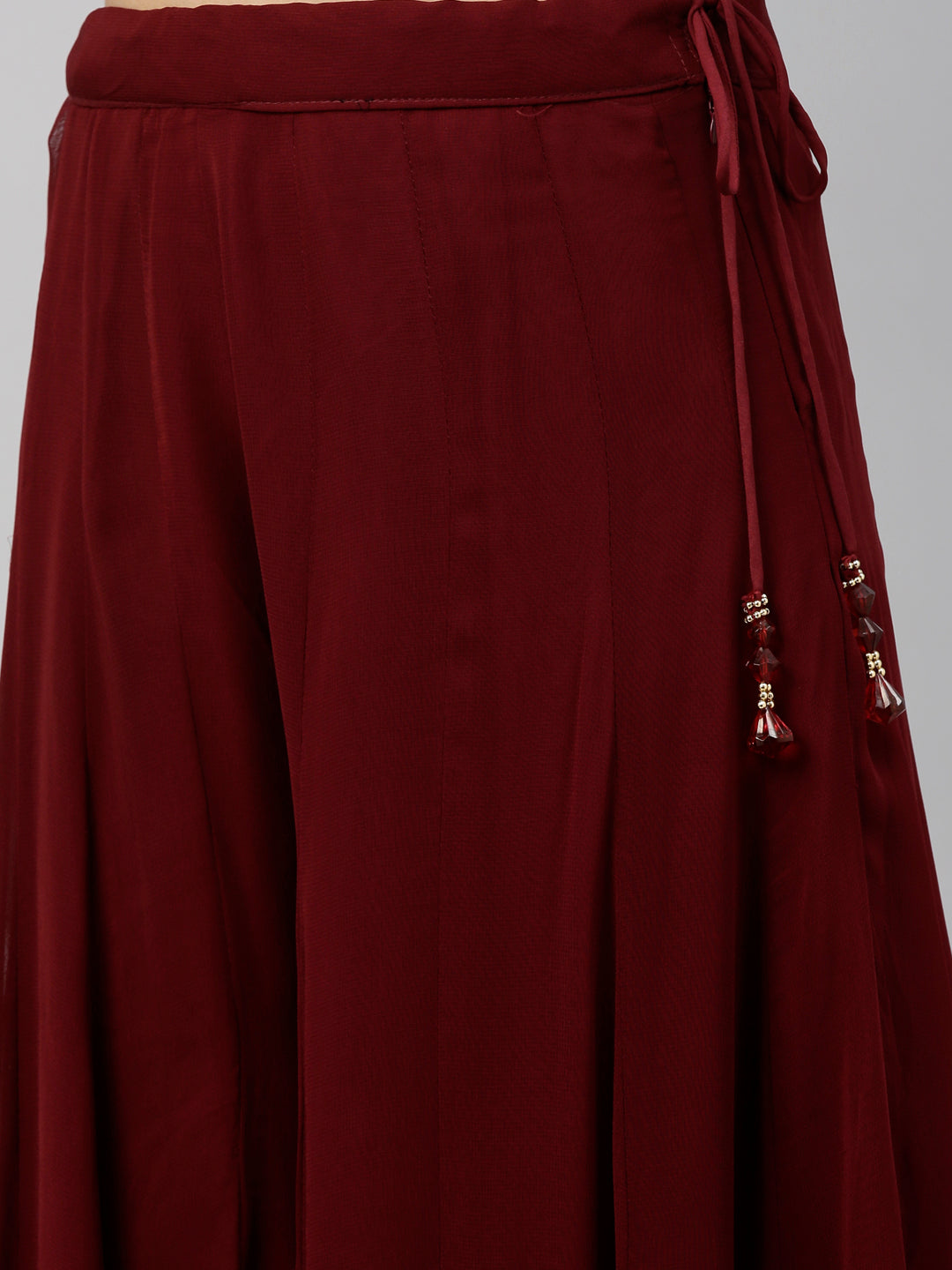 Neeru's Maroon Color Georgette Fabric Suit-Fusion