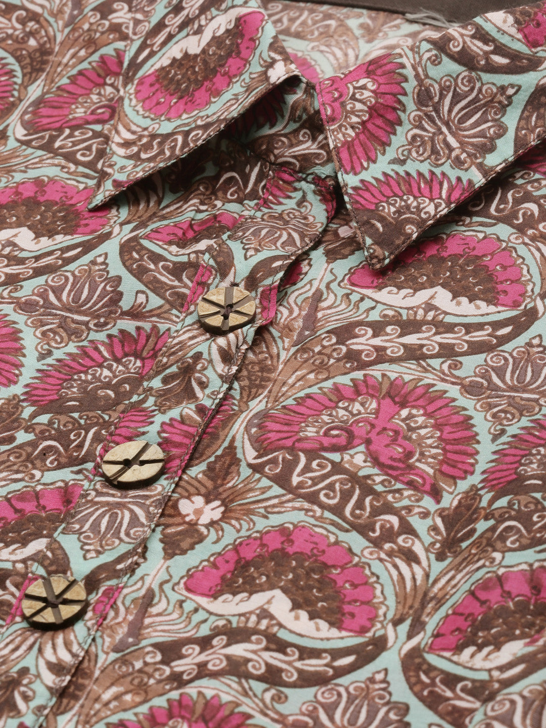 Neeru's Brown Printed A Line Kurta