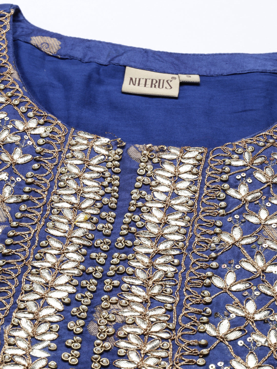 Neeru's Blue Color Santoon Fabric Tunic