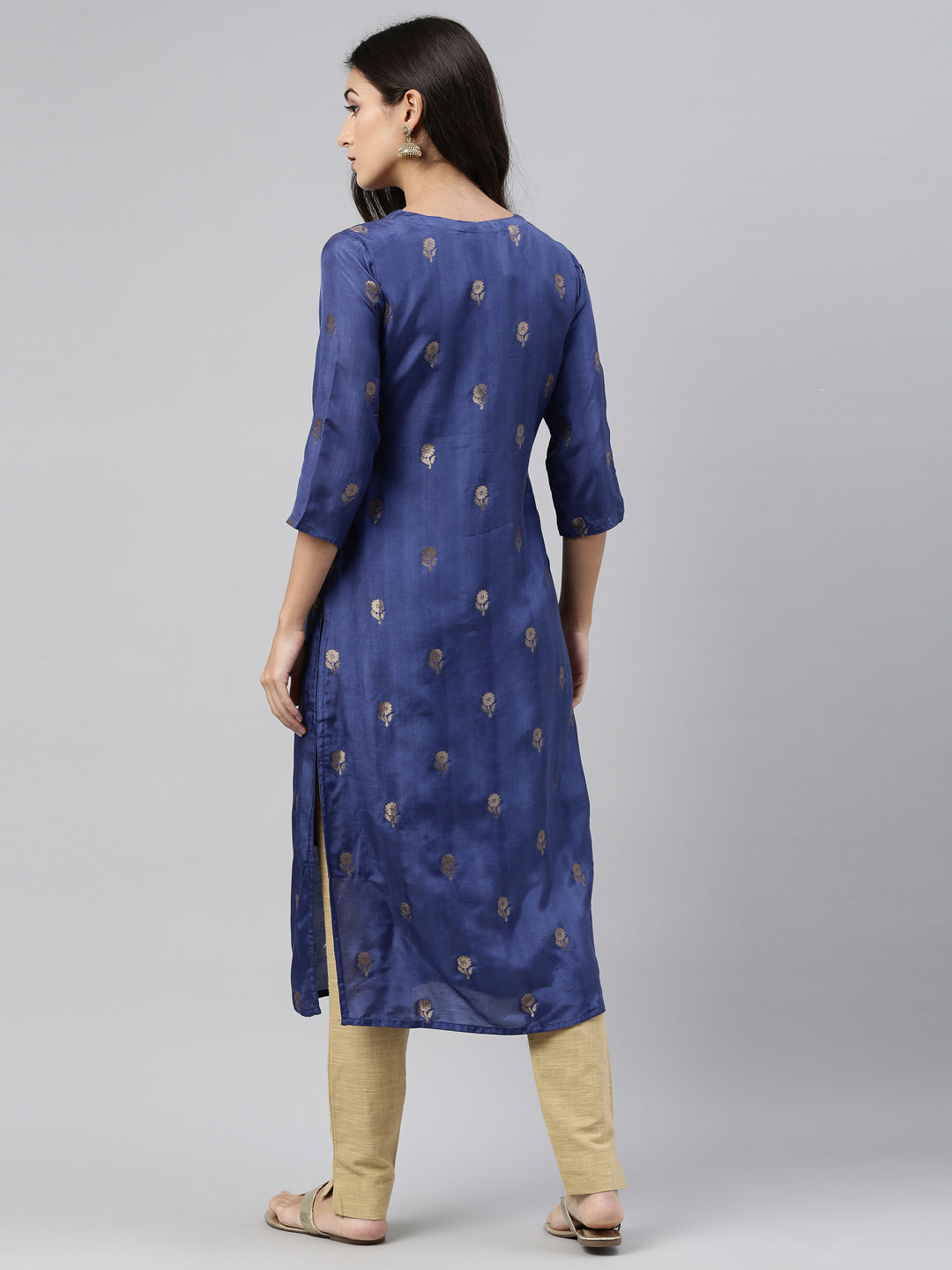 Neeru's Blue Color Santoon Fabric Tunic