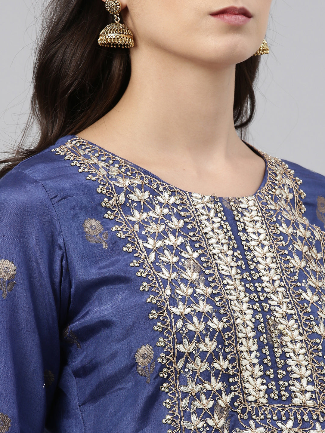 Neeru's Blue Color Santoon Fabric Tunic