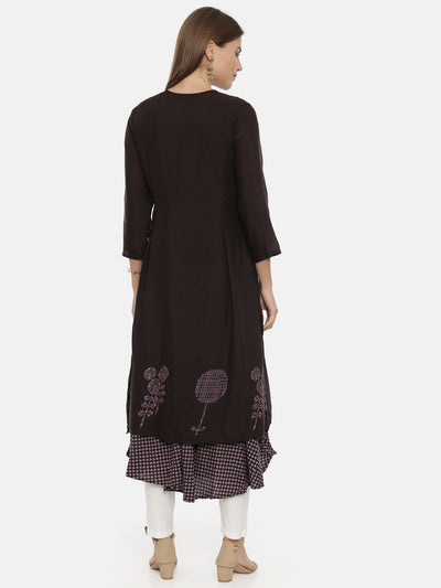 Neeru's Dark Brown A Line Kurta