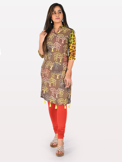 Neeru's Multicolor Printed Straight Kurta