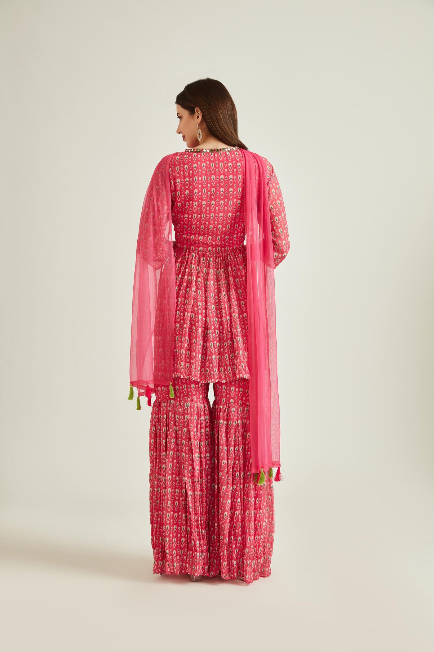 Neeru's Pink Colour Georgette Fabric Suit