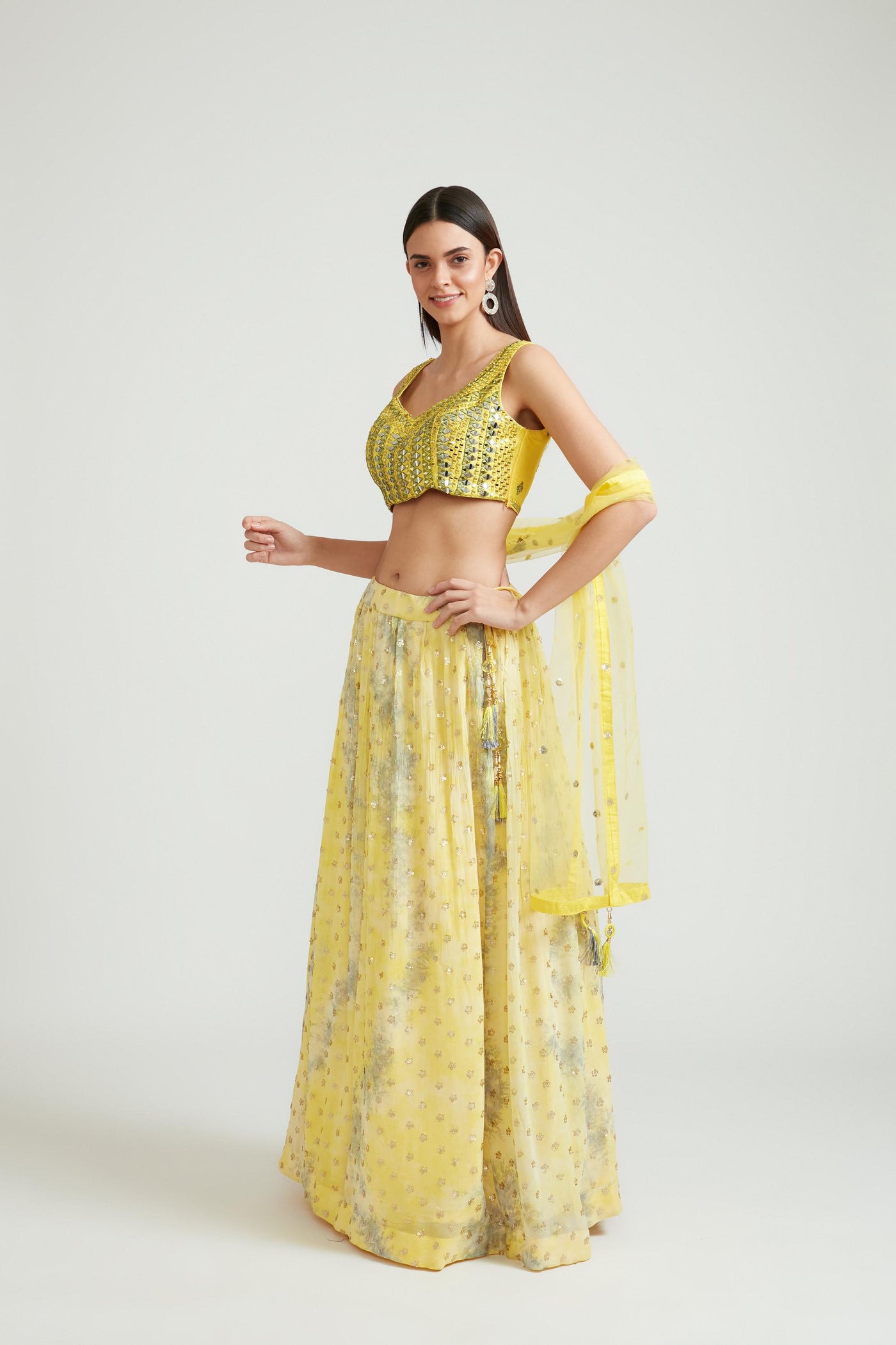 Neeru'S Yellow Color Georgette Fabric Lehenga Choli