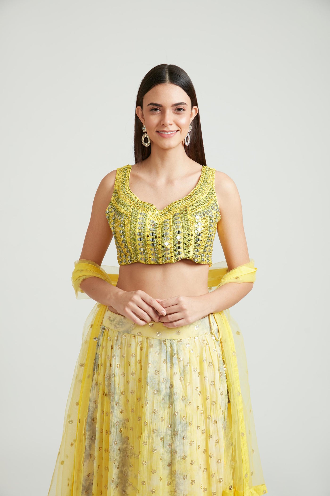 Neeru'S Yellow Color Georgette Fabric Lehenga Choli