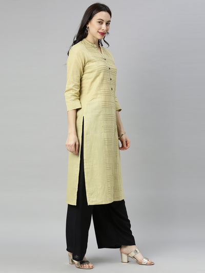 Neeru's Beige Colour Slub Cotton Fabric Tunic "44"