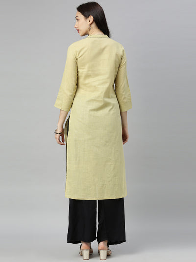 Neeru's Beige Colour Slub Cotton Fabric Tunic "44"