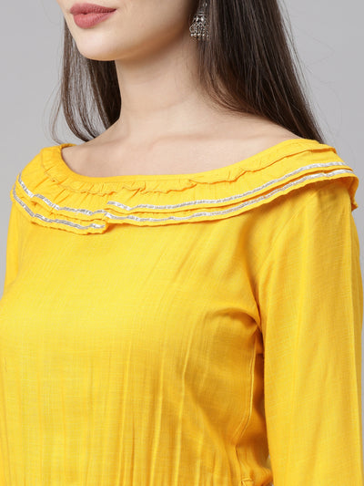 Neeru's Yellow Fit & Flare Kurta