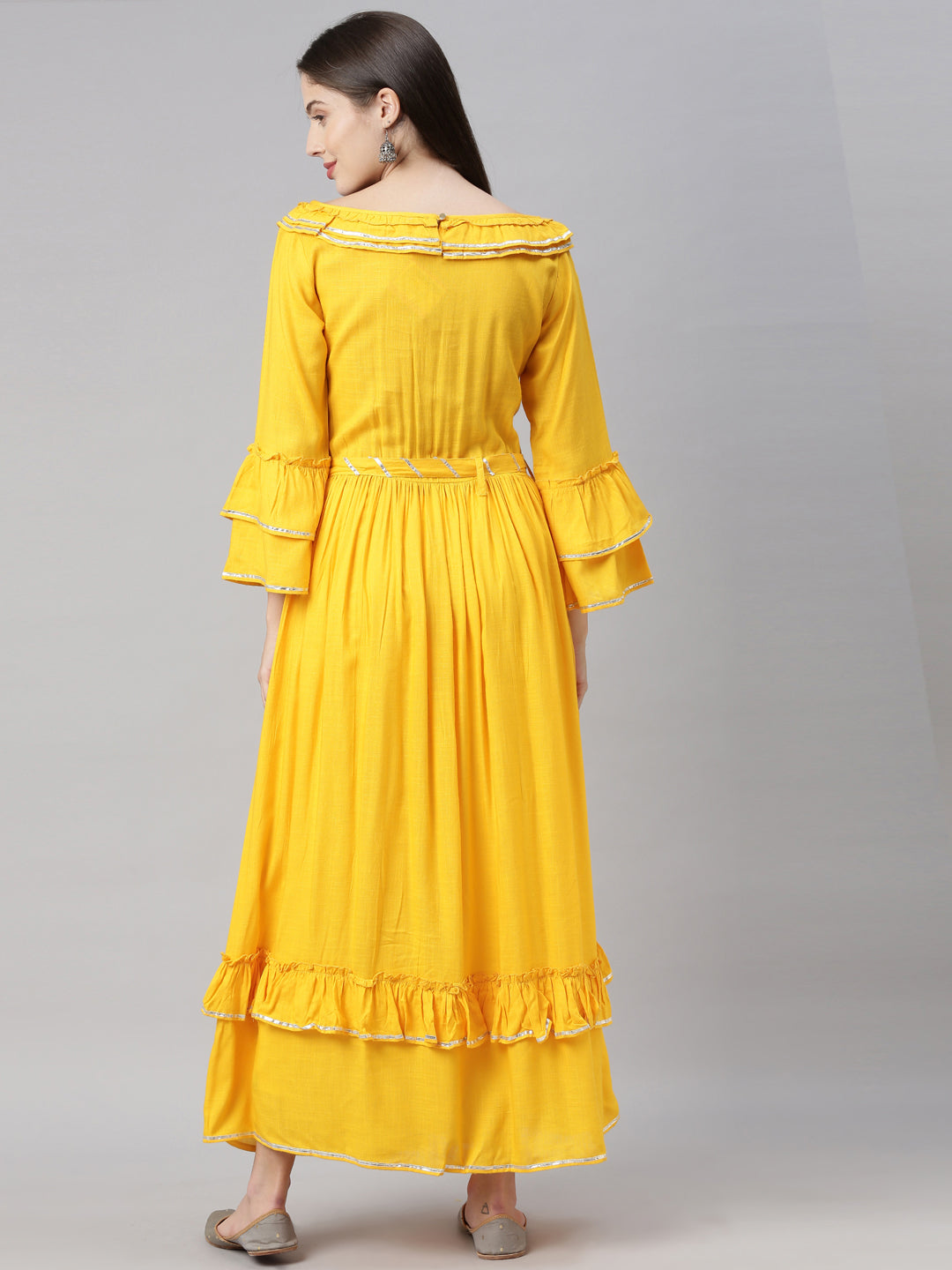 Neeru's Yellow Fit & Flare Kurta