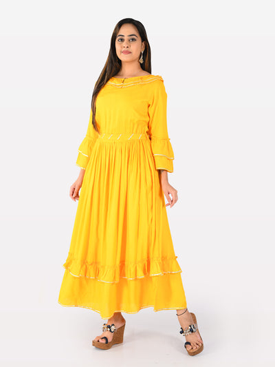 Neeru's Yellow Fit & Flare Kurta