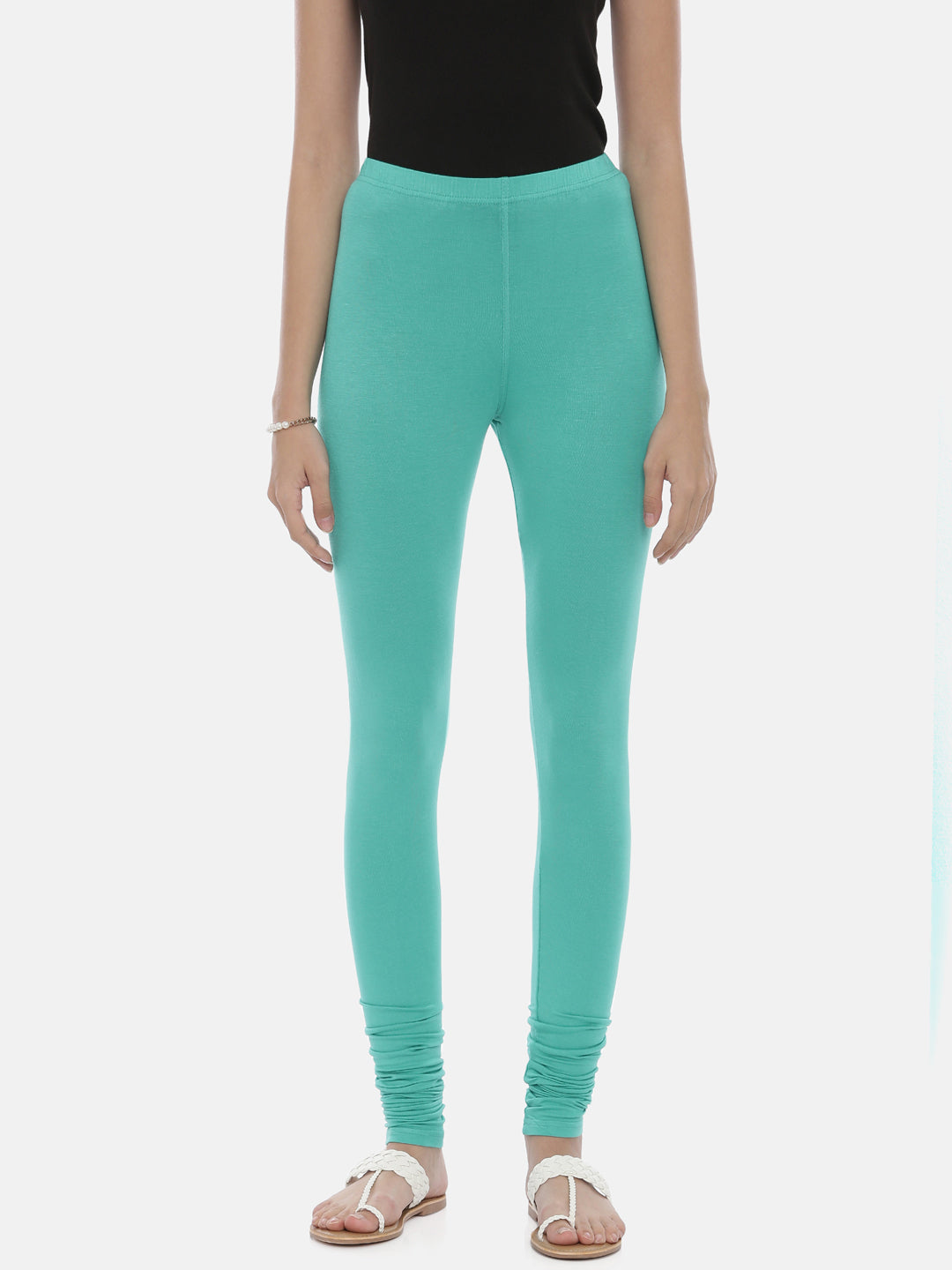 Neeru's Mint Color Lycra Fabric Leggings