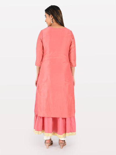 Neeru's Women Pink Color Muslin Fabric Tunic "50"