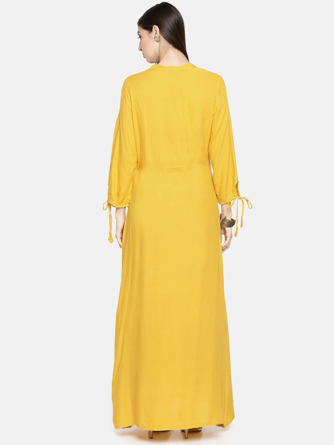 Neeru's Women Mustard Yellow Solid A-Line Kurta