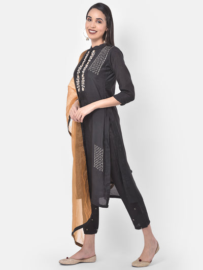 Neeru's Black Embellished Readymade Suits