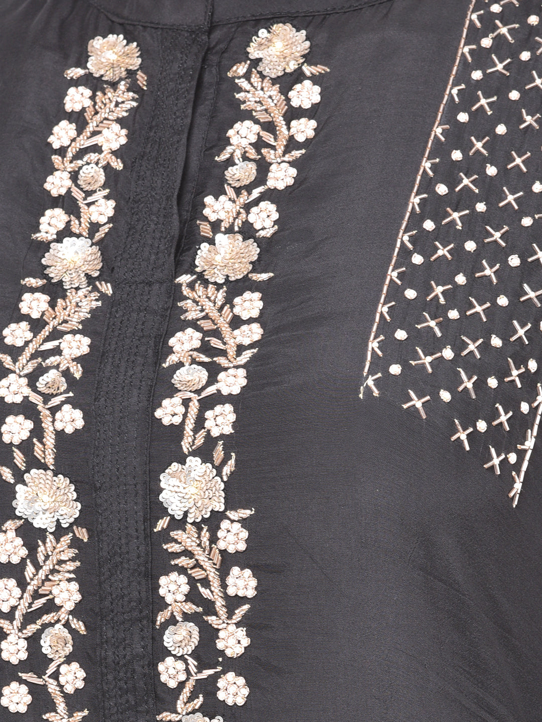 Neeru's Black Embellished Readymade Suits