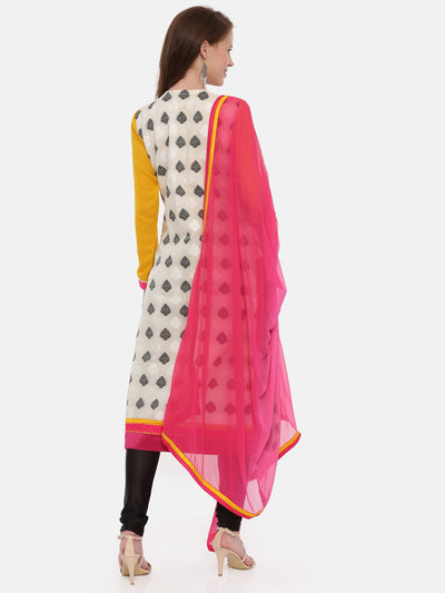 Neeru's Multicolor Embroidered Kurta With Churidar & Dupatta