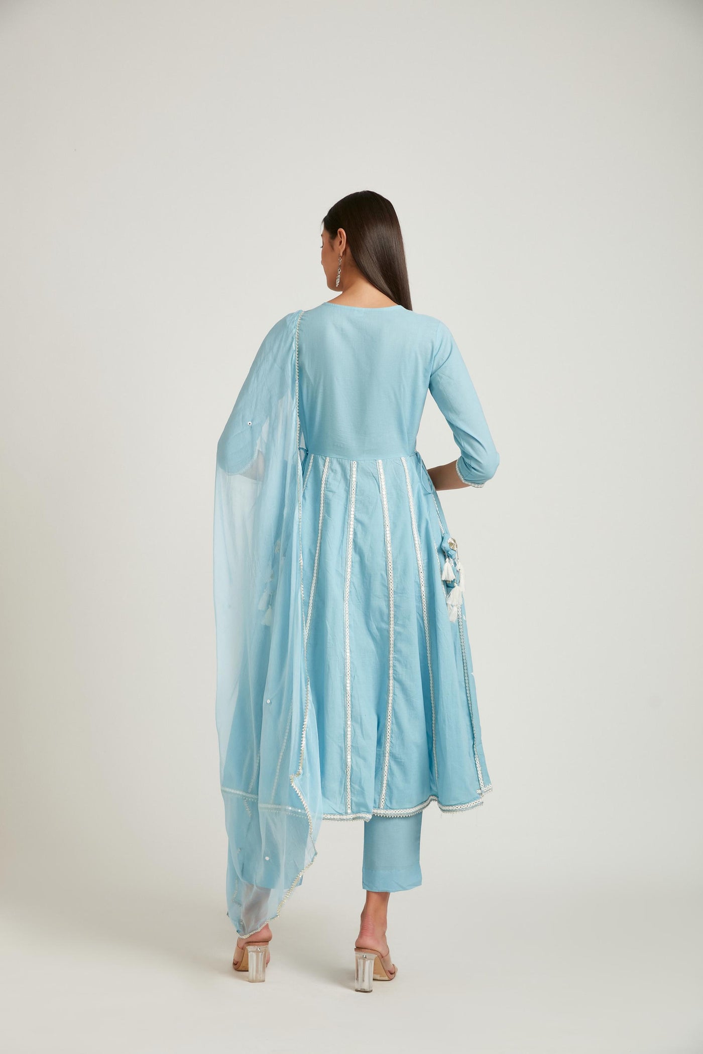 Neeru's Blue Color Cotton Fabric Salwar Kameez