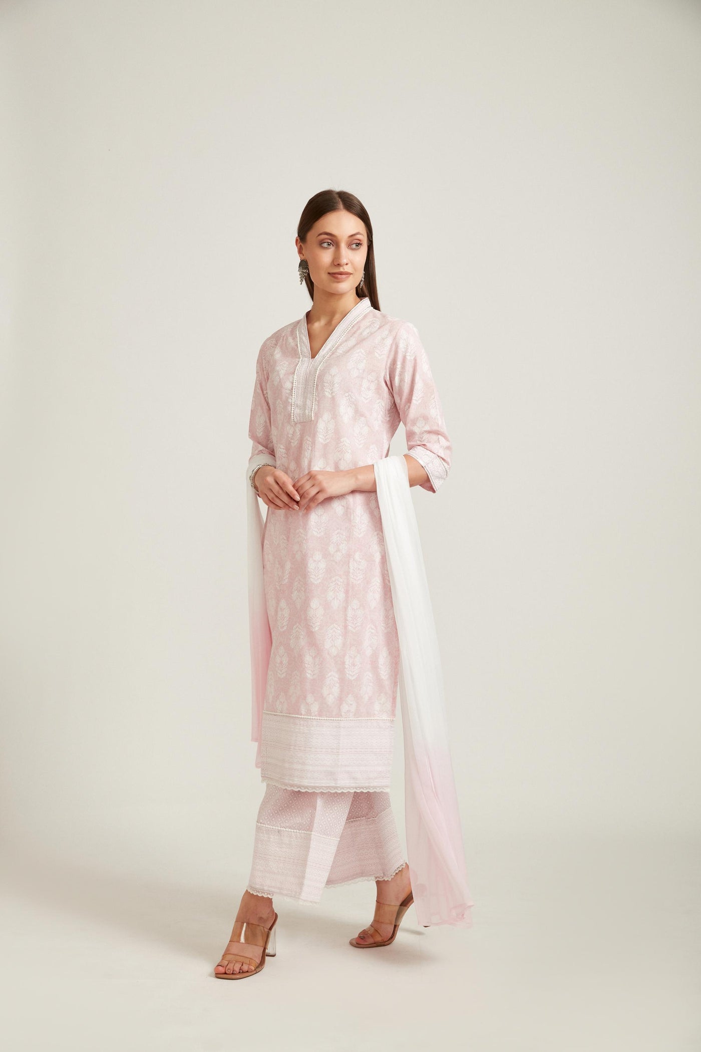 Neeru's Pink Color Cotton Fabric Salwar Kameez