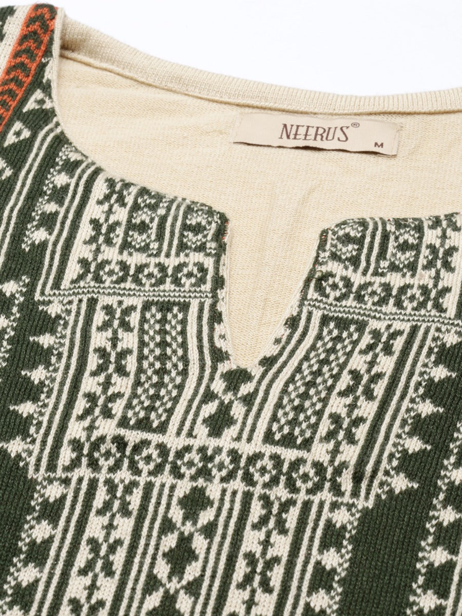 Neeru's Ivory Color Winter Wear Kurtha