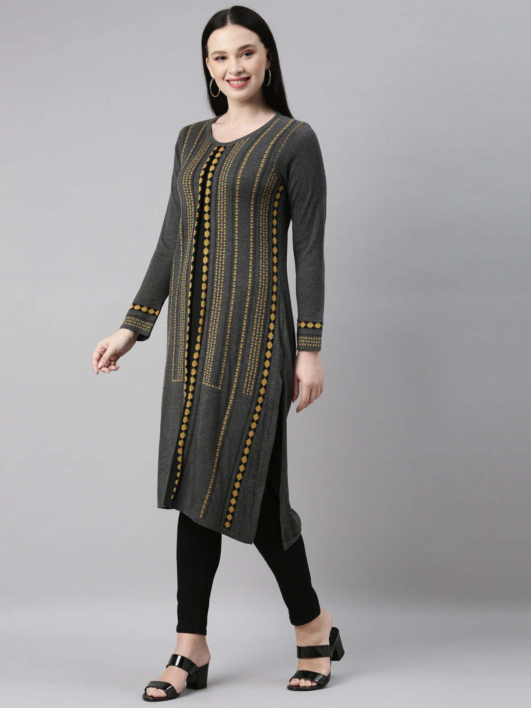 Neeru's Grey Color Kurta