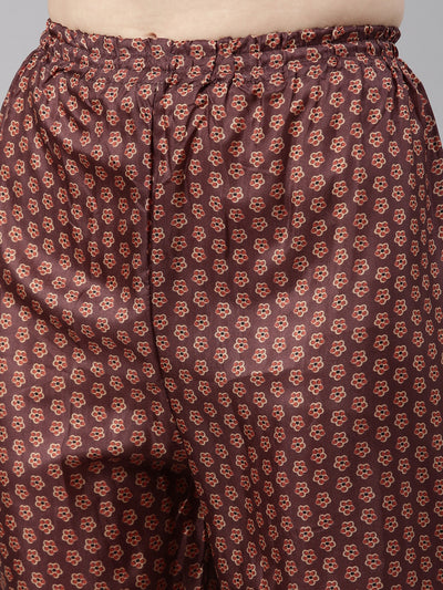 Neeru's Brown Color Silk Fabric Kurta Set