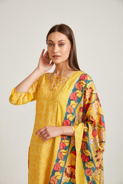 Neeru's Mustard Color Rayon Fabric Salwar Kameez