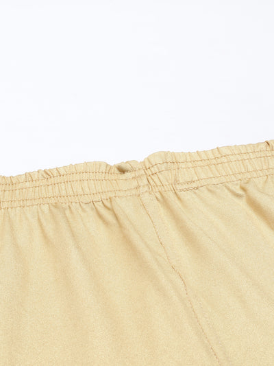 Neeru's Gold Color Shimmer Fabric Leggings