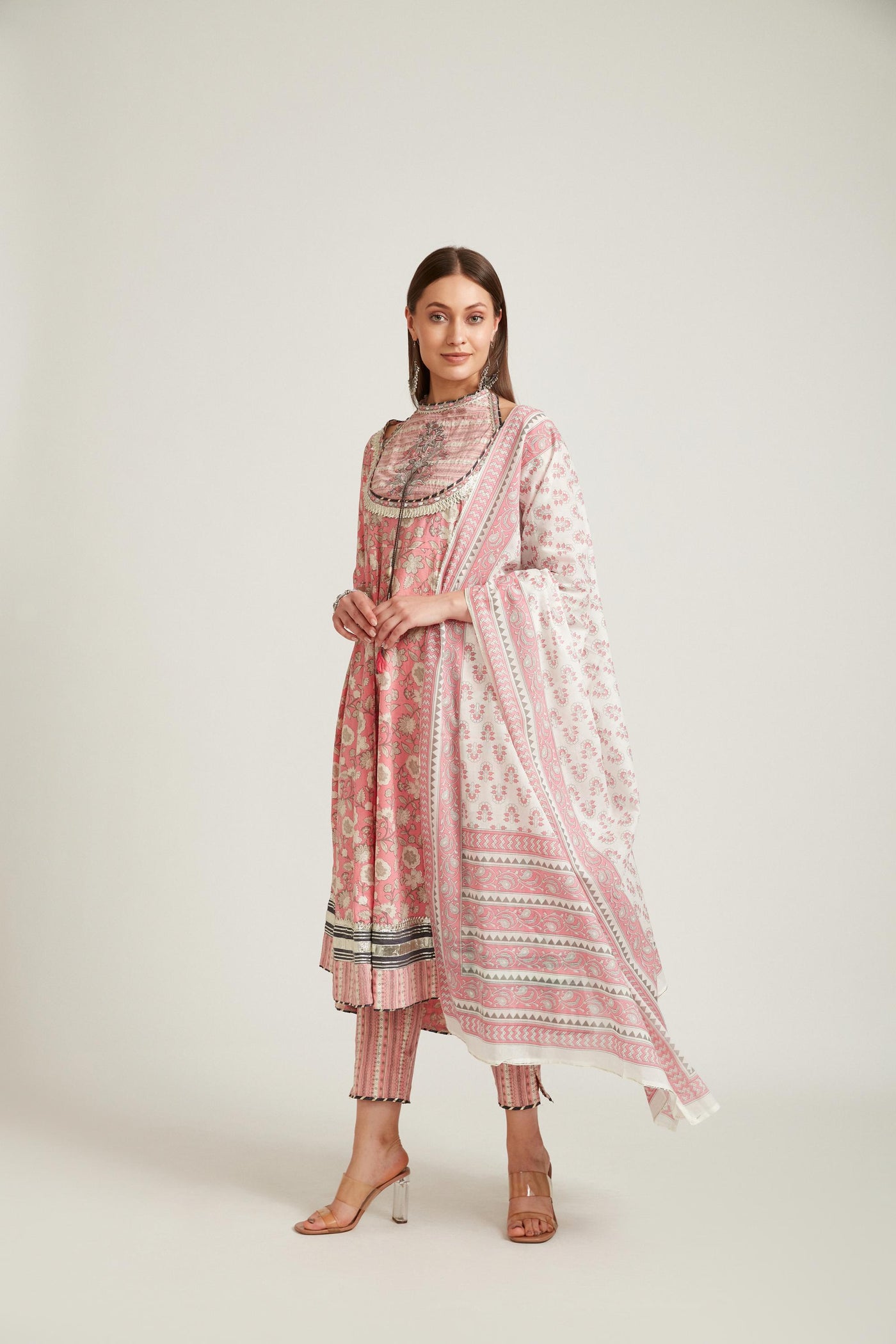 Neeru's Pink Color Cotton Fabric Salwar Kameez