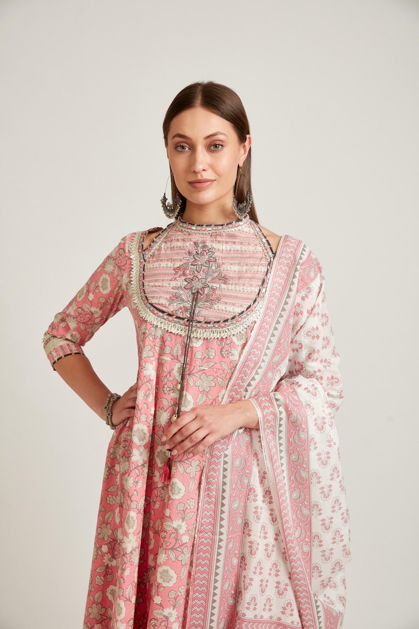 Neeru's Pink Color Cotton Fabric Salwar Kameez