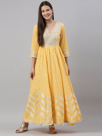 Neeru's Yellow Color Cotton Fabric Kurta