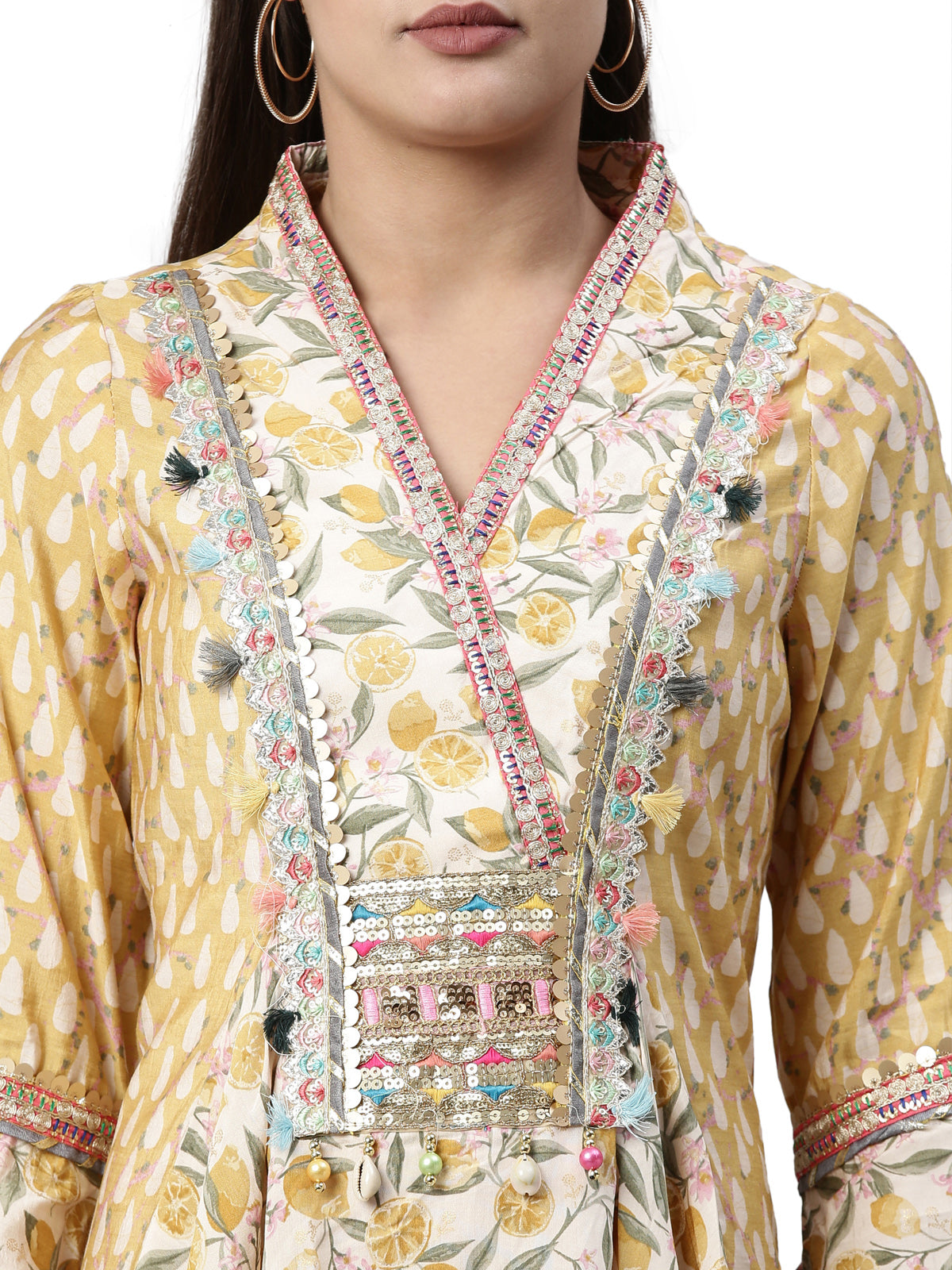 Neeru's Mustard Color Model Fabric Kurta