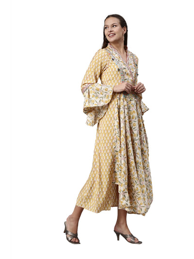 Neeru's Mustard Color Model Fabric Kurta