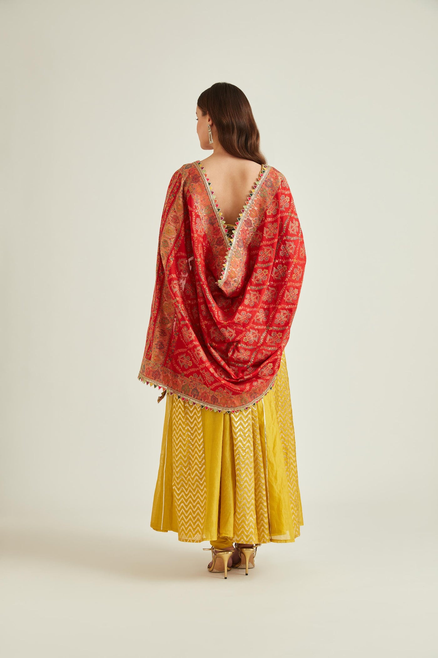 Neeru's Yellow Colour Chanderi Fabric Suit-Anarkali