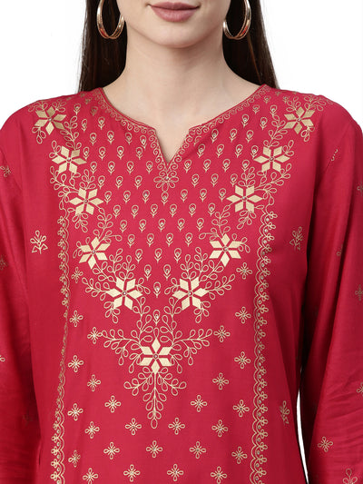 Neeru's Pink Color Rayon Fabric Kurta