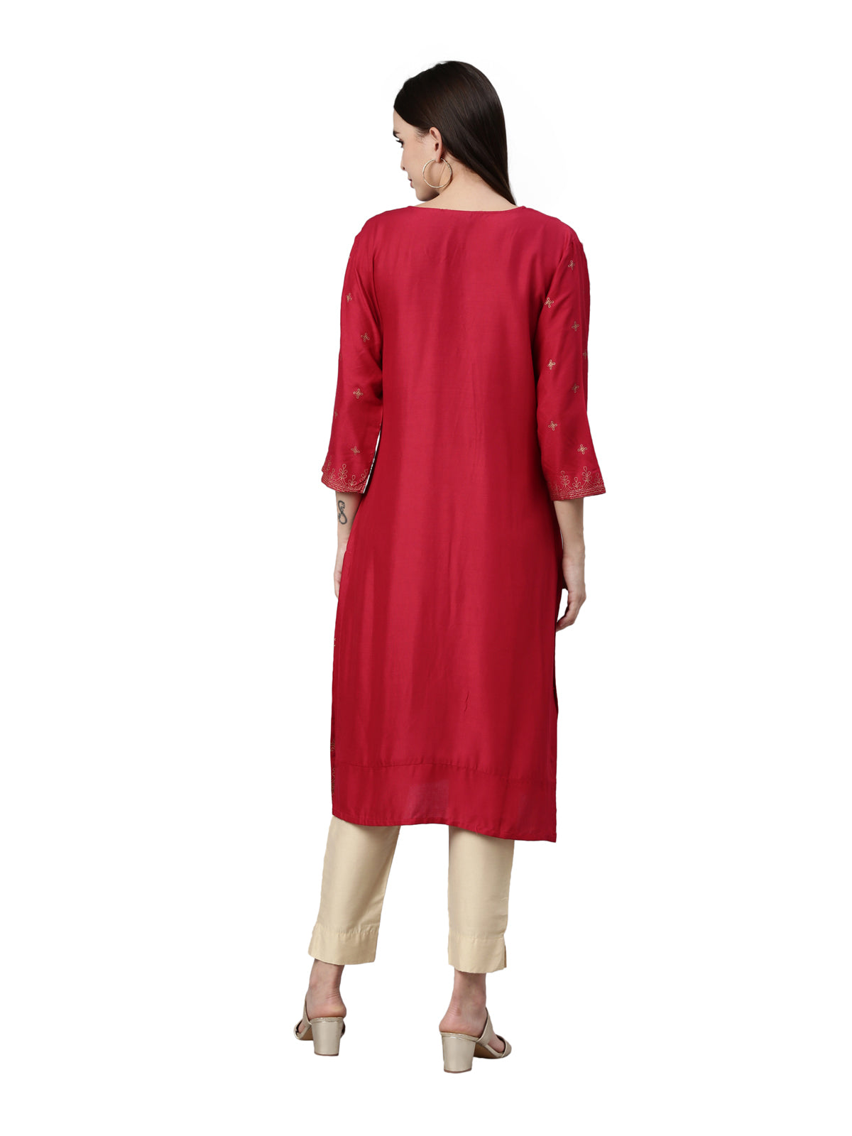 Neeru's Pink Color Rayon Fabric Kurta