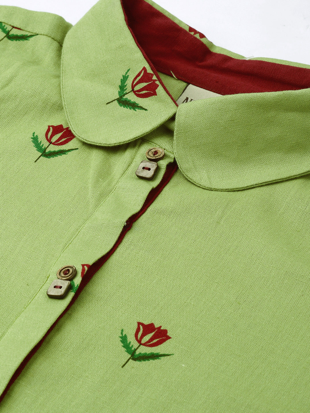 Neeru's Green Printed A Line Kurta