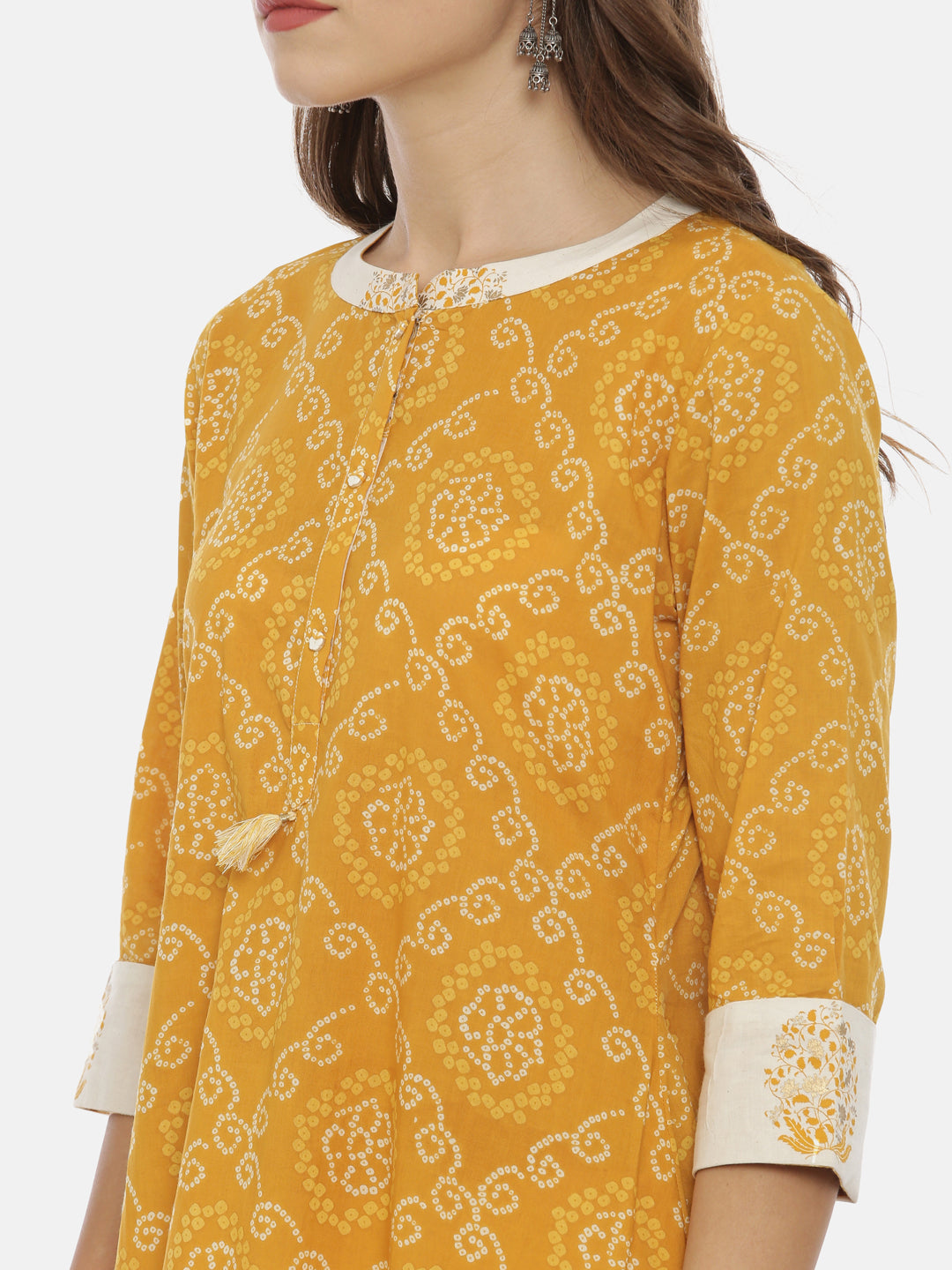 Neeru's Yellow Bandhani Anarkali Kurta