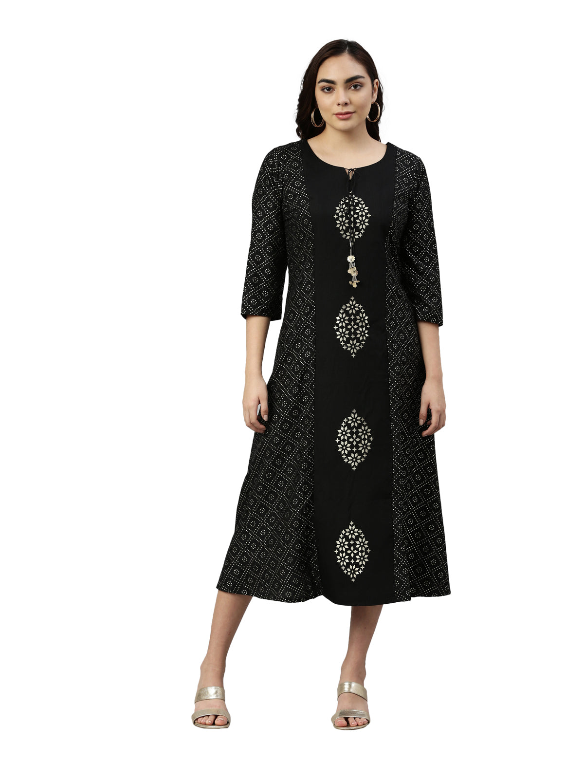 Neeru's Black Color Muslin Fabric Kurta