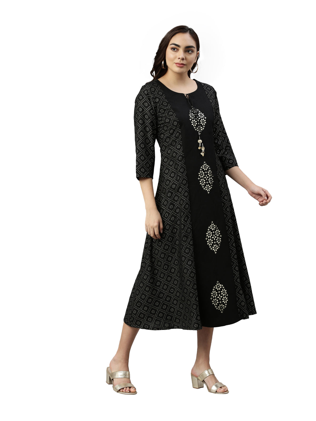 Neeru's Black Color Muslin Fabric Kurta