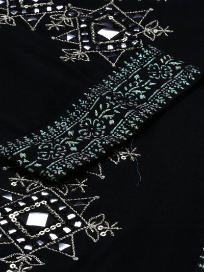 Neeru's Black Color Santoon Fabric Tunic