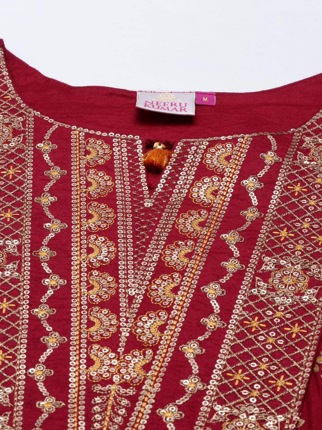 Neeru's Maroon Color Santoon Fabric Tunic