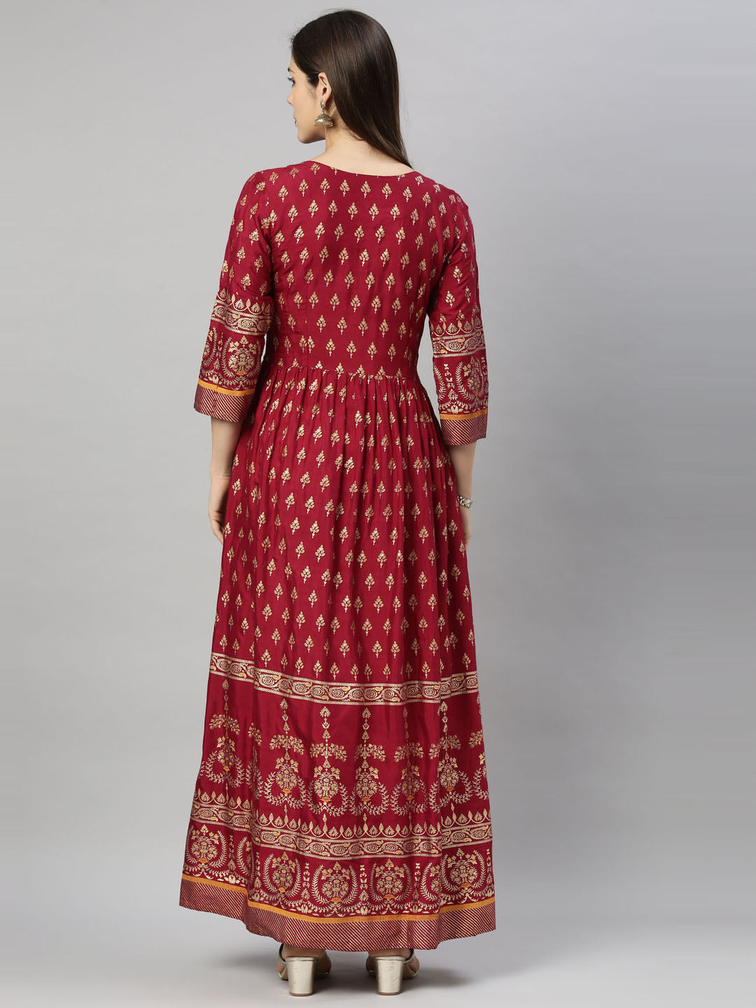 Neeru's Maroon Color Santoon Fabric Tunic