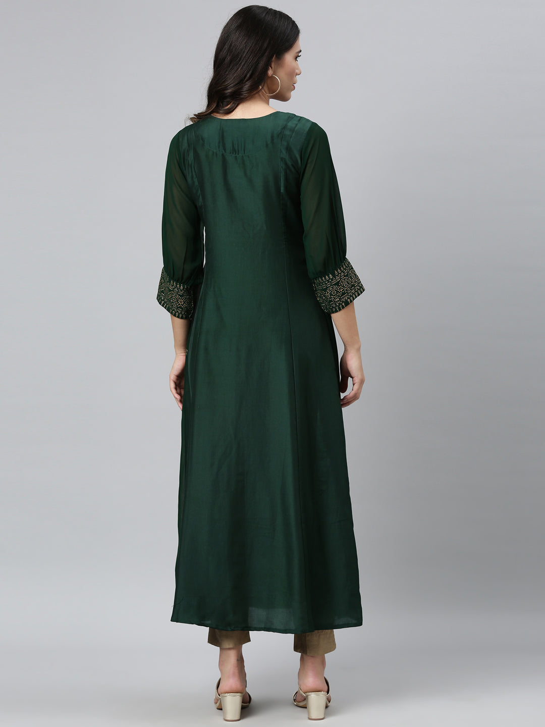 Neeru's Green Color Georgette Fabric Kurta