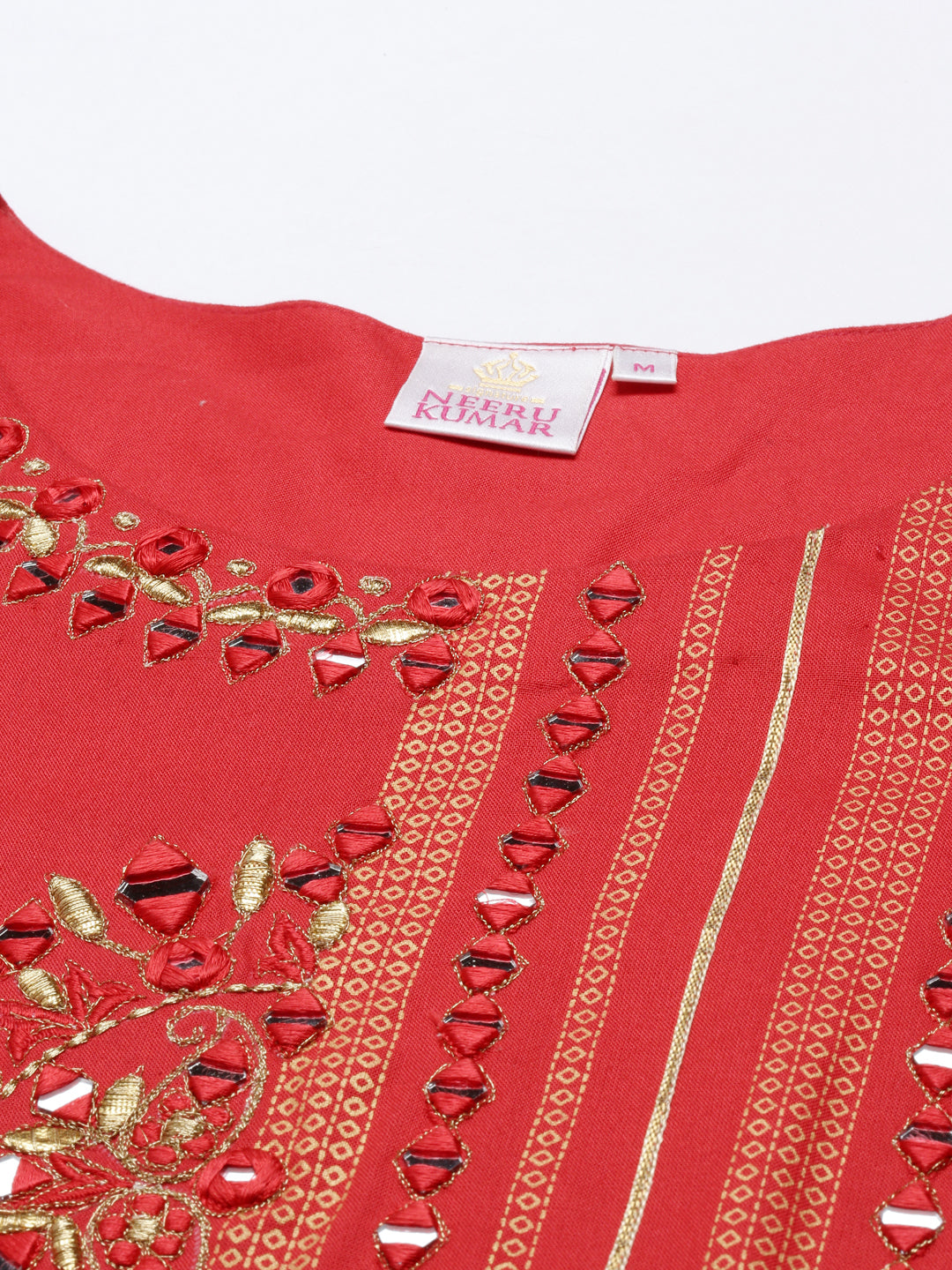 Neeru's Red Color Rayon Fabric Tunic