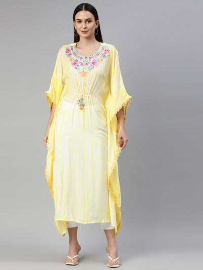 Neeru's Yellow Color Muslin Fabric Kurta