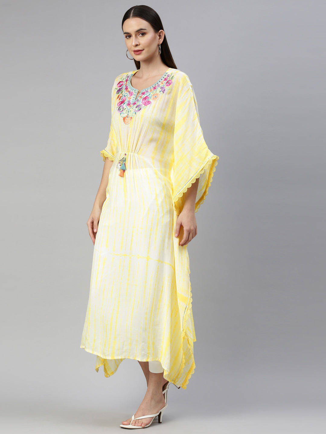 Neeru's Yellow Color Muslin Fabric Kurta